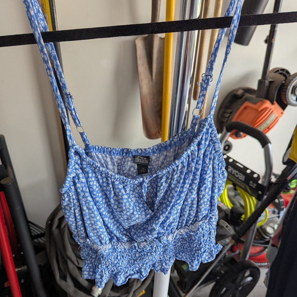 Wild Fable Blue Floral Tank Top- Size Medium